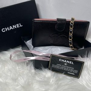 💎COA 💎Chanel Timeless Classic Kisslock Caviar Wallet